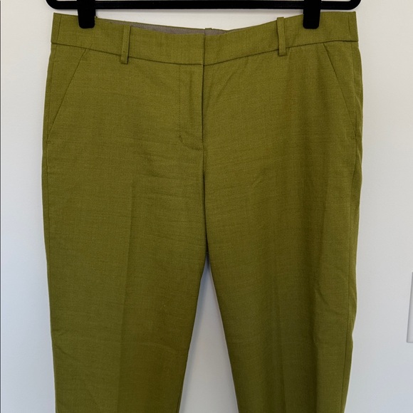 J. Crew Stretch Olive Wool Blend Business Pants - Size 10 - Picture 2 of 7